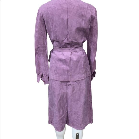 Vintage 70’s skinner ultra suede skirt and button blouse purple size 12 w/belt - Picture 2 of 13